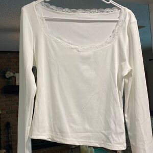 Long sleeve scoop, neck shirt, size XL